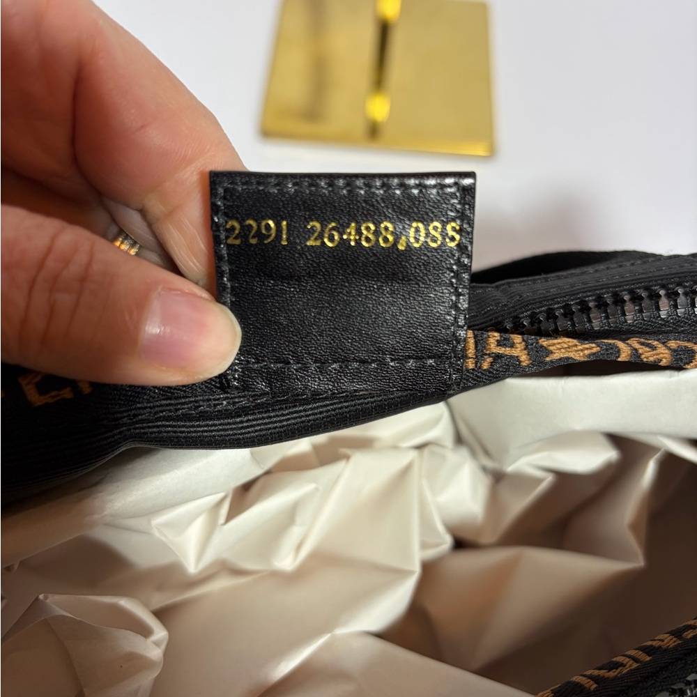 Fendi Black Tote with Brown Lettering - Picture 12 of 15